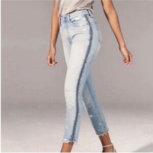 Abercrombie & Fitch Annie Girlfriend Jeans High Rise Denim Light Wash Zipper 26